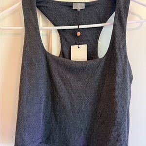 Women's Gray Ribbed Tank Top